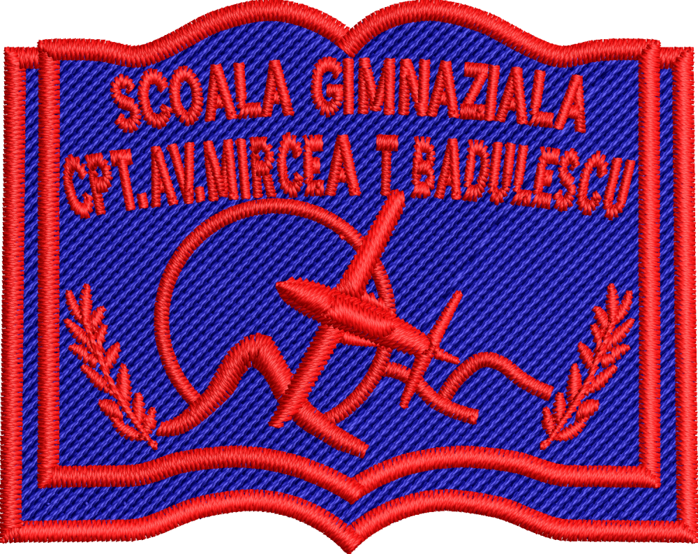 EMBLEMA SCOLARA SCOALA GIMNAZIALA CPT.AV.MIRCEA T BADULESCU